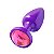 Plug Anal Roxo Com Joia Diversão Ao Cubo - Rosa - Imagem 2