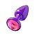 Plug Anal Roxo Com Joia Diversão Ao Cubo - Rosa - Imagem 1