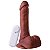 Pênis Com Vibrador Ventosa E Escroto 17,5 X 3,7 Cm Soulsex - Chocolate - Imagem 2