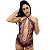 Body Rendado Invertido Bicolor Hot Love - Marsala Com Nude - P - Imagem 1