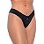 Tanga Fio Dental Microfibra Liso Com Detalhe Em Renda Rexton - Preto - G - Imagem 2