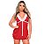 Camisola Curta Com Fita Em Cetim E Renda Hot Love - Vermelho Com Branco - P - Imagem 1