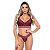 Conjunto Mayara Com Bojo E Faixa Tiras Em Renda Floral Patitex - Vinho - GG - Imagem 1