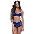 Conjunto Flora Sutiã Com Bojo E Calcinha Caleçon Patitex - Azul Marinho - P - Imagem 1