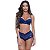 Conjunto Flora Sutiã Com Bojo E Calcinha Caleçon Patitex - Azul Marinho - P - Imagem 2