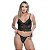 Conjunto Sensual Bicolor Rendado Hot Love - Preto Com Verde - P - Imagem 2