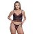 Conjunto Sensual Bicolor Rendado Hot Love - Preto Com Terra - GG - Imagem 2