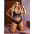 Conjunto Cropped Rendado Bicolor Hot Love - Preto Com Branco - P - Imagem 1
