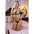 Conjunto Bicolor Rendado Sem Bojo Hot Love - Preto Com Dourado - GG - Imagem 1