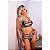 Conjunto Bicolor Em Tiras E Renda Hot Love - Preto Com Branco - GG - Imagem 1