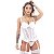 Espartilho Em Tule Com Detalhes Em Renda Macler - Branco - M - Imagem 1