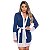 Robe Manga Longa Com Detalhes Rendados Hot Love - Azul - Imagem 2
