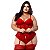 Espartilho Plus Size Tule Com Detalhe Em Renda Macler - Vermelho - 50 - Imagem 1