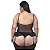 Espartilho Plus Size Bojo Cetim Com Tule E Renda Macler - Preto - 48 - Imagem 2