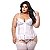 Espartilho Plus Size Bojo Cetim Com Tule E Renda Macler - Branco - 52 - Imagem 2