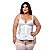 Espartilho Em Tule Com Babadinhos E Laço Plus Size Macler - Branco - 50 - Imagem 2