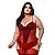 Espartilho Em Tule Com Babadinhos E Laço Plus Size Macler - Vermelho - 54 - Imagem 1