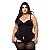 Espartilho Plus Size Com Zíper Frontal E Renda Na Lateral Macler - Preto - 52 - Imagem 1