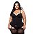 Espartilho Plus Size Com Zíper Frontal E Renda Na Lateral Macler - Preto - 54 - Imagem 2