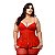 Espartilho Plus Size Com Zíper Frontal E Renda Na Lateral Macler - Vermelho - 50 - Imagem 1