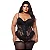 Espartilho Plus Size Com Bojo Drapeado E Fita De Cetim Trançada Macler - Preto - 50 - Imagem 1