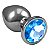 Plug Anal Grande De Aço Inoxidável Cônico Com Cristal Arredondado Lf Import - Azul - Imagem 3