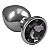 Plug Anal Grande De Aço Inoxidável Cônico Com Cristal Arredondado Lf Import - Preto - Imagem 2