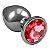 Plug Anal Grande De Aço Inoxidável Cônico Com Cristal Arredondado Lf Import - Vermelho - Imagem 1