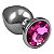 Plug Anal Grande De Aço Inoxidável Cônico Com Cristal Arredondado Lf Import - Pink - Imagem 3
