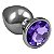 Plug Anal Grande De Aço Inoxidável Cônico Com Cristal Arredondado Lf Import - Roxo - Imagem 2