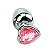 Plug Anal De Aço Inoxidável Cromado Com Pedra Formato Coração Tamanho M Sexy Import - Rosa - Imagem 3