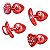 Kit Luxo Plug Anal Pequeno Com 4 Bases Diferentes Hard - Vermelho - Imagem 1