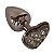 Plug Em Metal Com Pedra De Coração Cravejada Em Strass Hard - Preto - Imagem 3