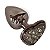 Plug Em Metal Com Pedra De Coração Cravejada Em Strass Hard - Preto - Imagem 1