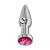 Plug Anal De Aço Com Cristal Brilhante Lf Import - Pink - Imagem 1