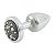 Plug Less P Cromado Com Pedra Cravejada Hard - Preto - Imagem 2
