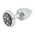 Plug Less P Cromado Com Pedra Cravejada Hard - Preto - Imagem 1