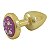 Plug Less P Dourado Com Pedra Cravejada Hard - Rosa - Imagem 2