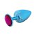 Plug M Em Metal Com Pedra Hard - Azul - Imagem 2