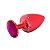 Plug M Em Metal Com Pedra Hard - Vermelho - Imagem 3