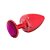 Plug M Em Metal Com Pedra Hard - Vermelho - Imagem 2