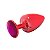 Plug M Em Metal Com Pedra Hard - Vermelho - Imagem 1