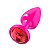 Plug Anal Rosa Com Joia Diversão Ao Cubo - Vermelho - Imagem 1