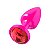 Plug Anal Rosa Com Joia Diversão Ao Cubo - Vermelho - Imagem 2