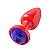 Plug Anal Vermelho Com Joia Diversão Ao Cubo - Azul - Imagem 2