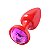 Plug Anal Vermelho Com Joia Diversão Ao Cubo - Roxo - Imagem 2