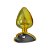 Plug Anal De Metal Dourado Com Pedra De Coração Hard - Preto - Imagem 2