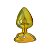 Plug Anal De Metal Dourado Com Pedra De Coração Hard - Dourado - Imagem 1