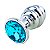 Plug Anal De Aço Inoxidável Colmeia Tamanho G Sexy Import - Azul Céu - Imagem 2