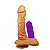 Pênis de Borracha Fogo Da Paixão Com Vibro Externo 19x4,5cm Hot Flowers - Natural - Imagem 2